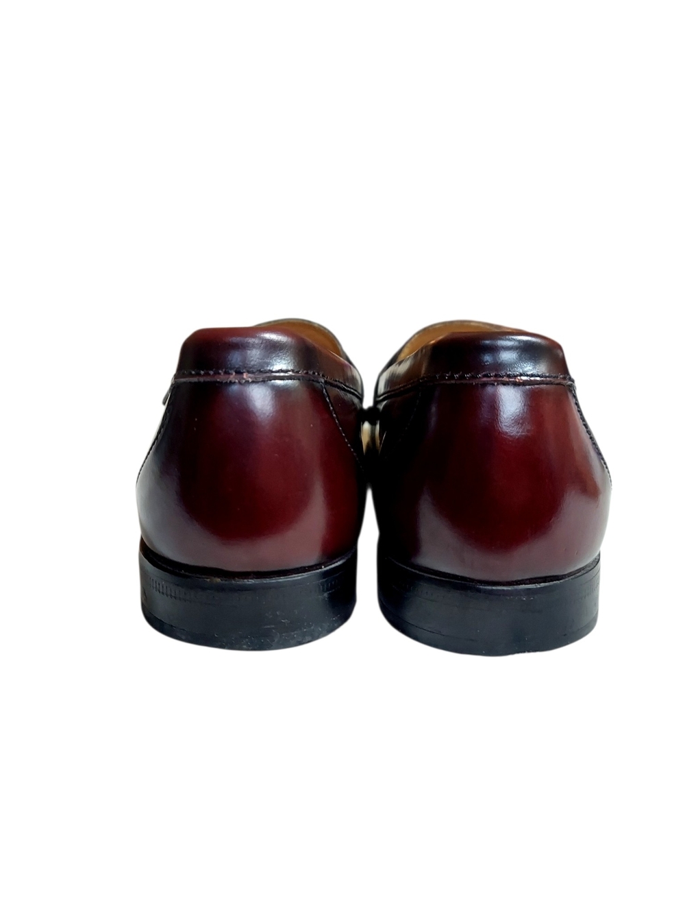 G.H. Bass Mens Lance Oxblood Leather Kiltie Buckle Loafers 8M Academia Preppy - Picture 9 of 13